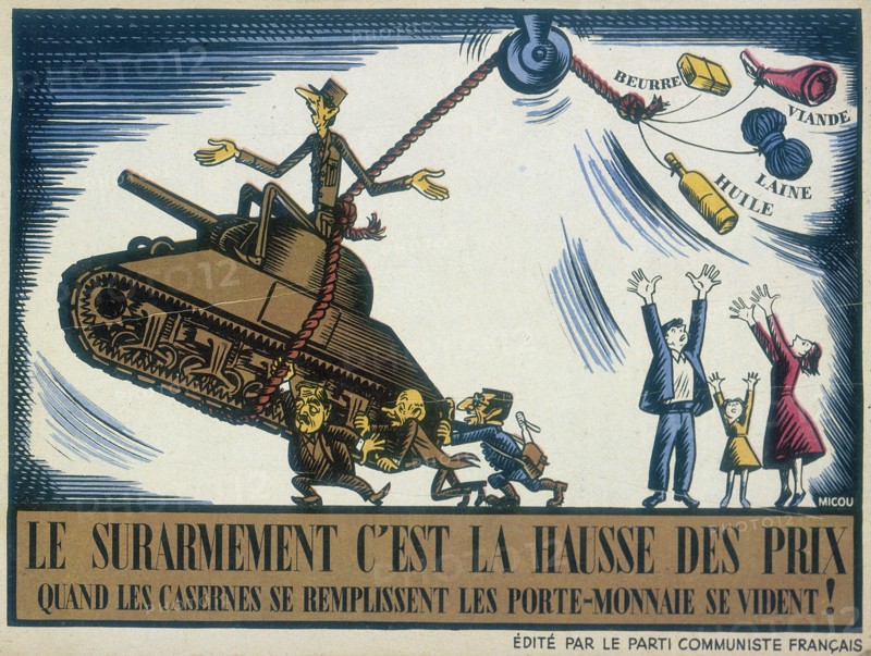 De Gaulle depicted as a warmonger, 1950. Artist: Unknown
