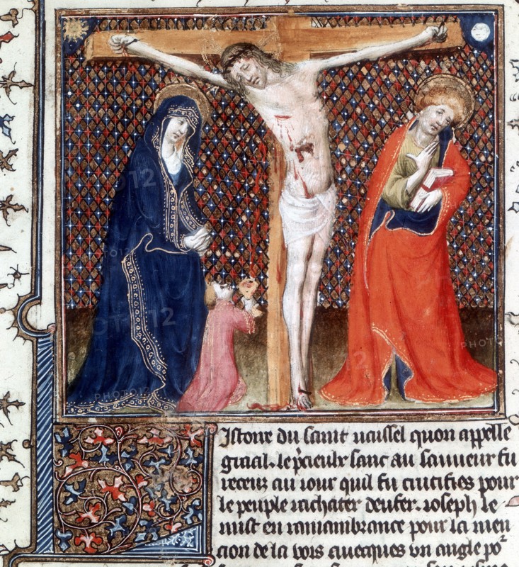 Joseph of Arimathea receiving Christ's blood, 15th century. Artist: Unknown