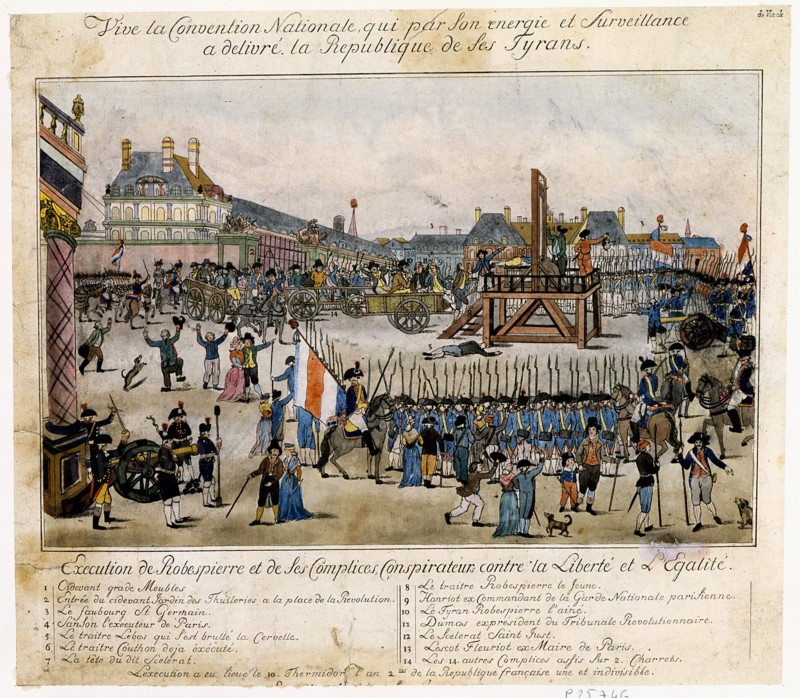 Execution of Robespierre and his accomplices, 1794. Artist: Unknown