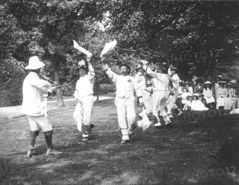 Bampton Morris Dancers, Oxfordshire, Whit Monday, 5 June 1911.  Artist: Cecil Sharp