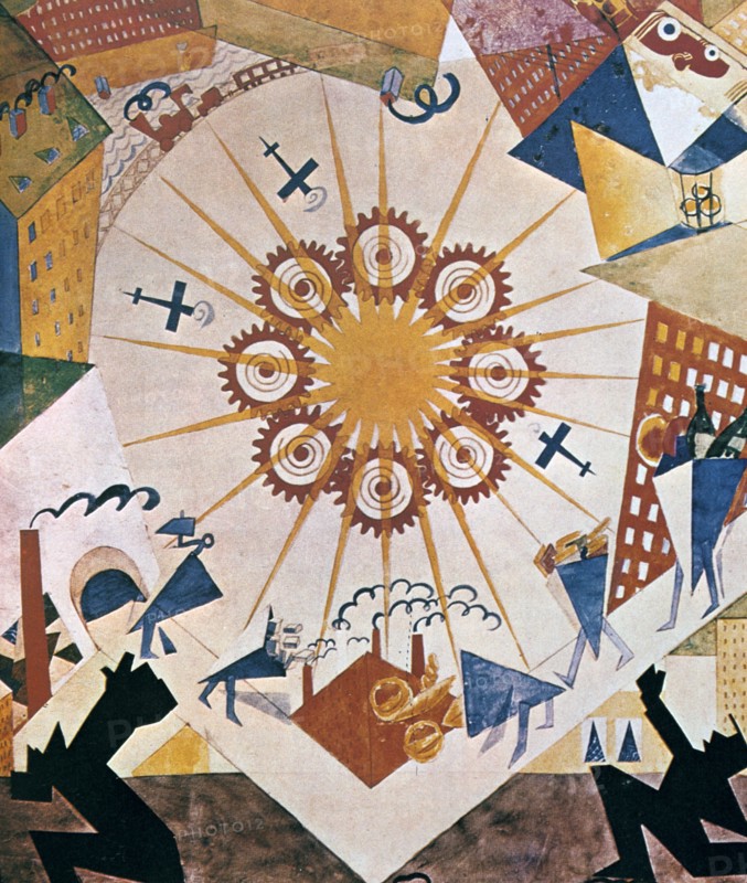 Décor design for 'Mystery Bouffe', 1919.  Artist: Vladimir Mayakovsky