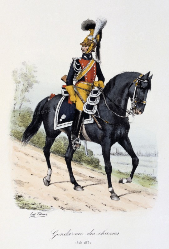 'Gendarmes des Chasses', 1815-30. Artist: Eugene Titeux