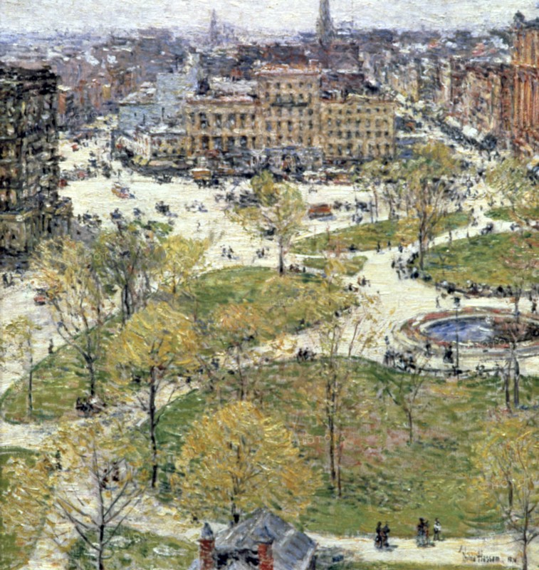 'Union Square in Spring', 1896. Artist: Frederick Childe Hassam