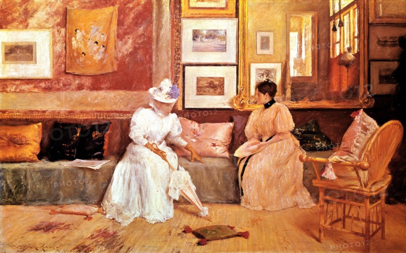'A Friendly Call', 1895. Artist: William Merritt Chase