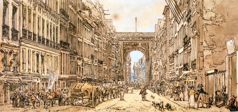 'The Faubourg and the Porte Saint-Denis', 1801. Artist: Thomas Girtin