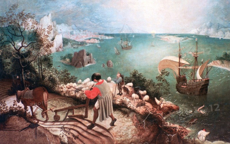 'Landscape with the Fall of Icarus', c1555. Artist: Pieter Bruegel the Elder