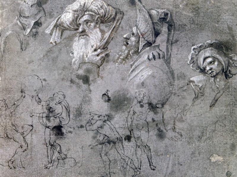 'Study with Heads with Expressions', c1468-1533. Artist: Cornelius Engebrechtsz