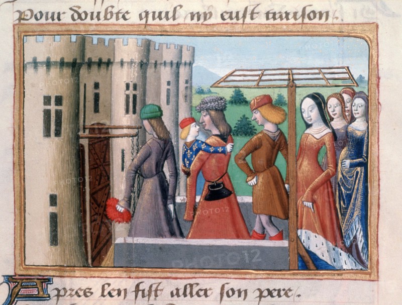 The Dauphin returns to Paris, June 1418, (1484). Artist: Unknown