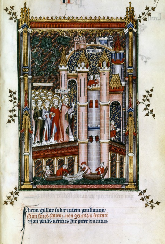 St Denis at the gates of Paris, 1317. Artist: Unknown