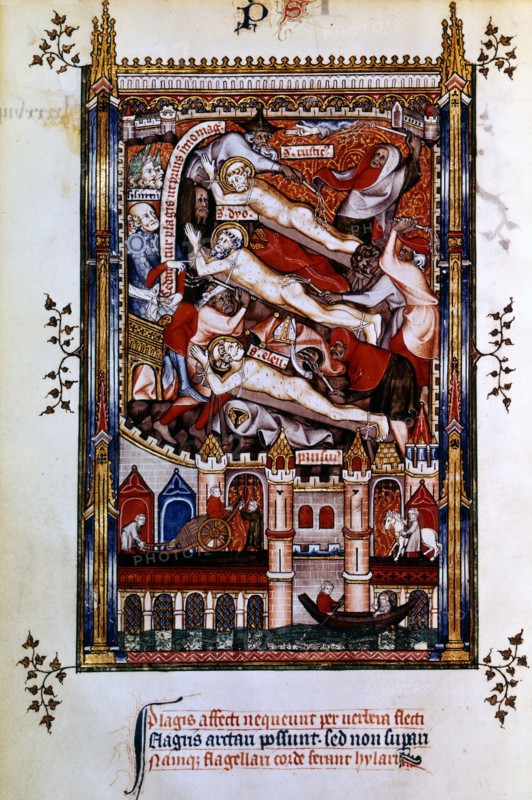 Flagellation of St Denis, St Rustic and St Eleutherius, 1317. Artist: Unknown
