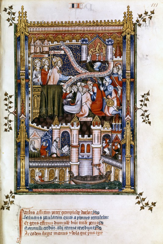St Denis preaching, 1317. Artist: Unknown