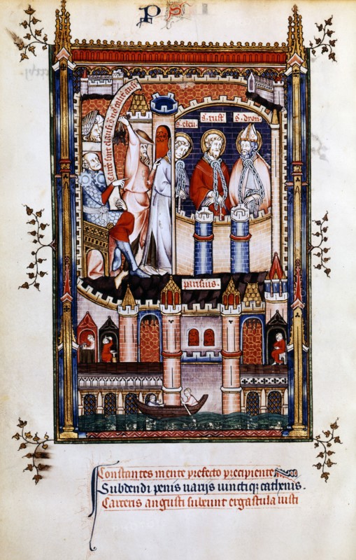 St Denis in chains, 1317. Artist: Unknown
