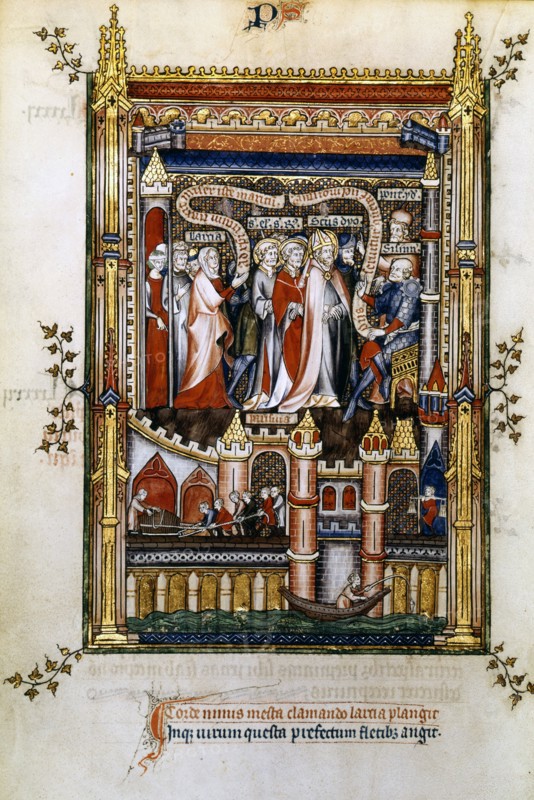 Larcia accuses St Denis, 1317. Artist: Unknown