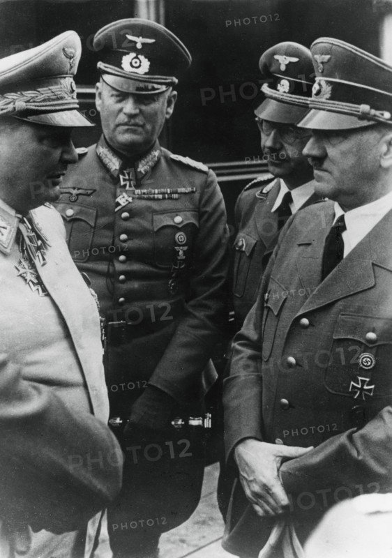 Adolf Hitler at his headquarters with senior Nazis on his 52nd birthday, 20 April 1941. Artist: Unknown