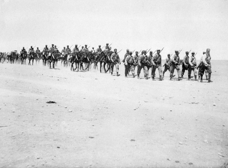 The French Foreign Legion on manoeuvres, Boudenib, Morocco, 1911. Artist: Unknown