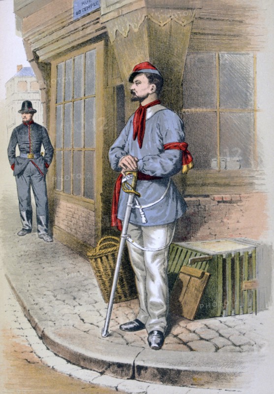 Parisian Civic Guard', 1887. Artist: A Lemercier