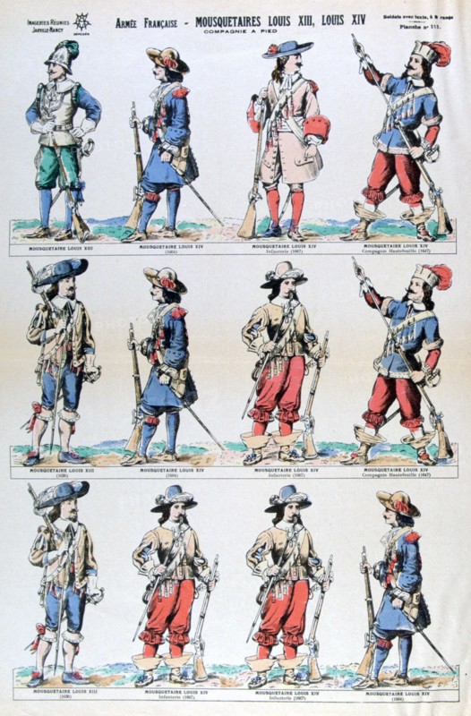 French Army; musketeers of Louis XIII and Louis XIV, 17th century (19th century). Artist: Unknown