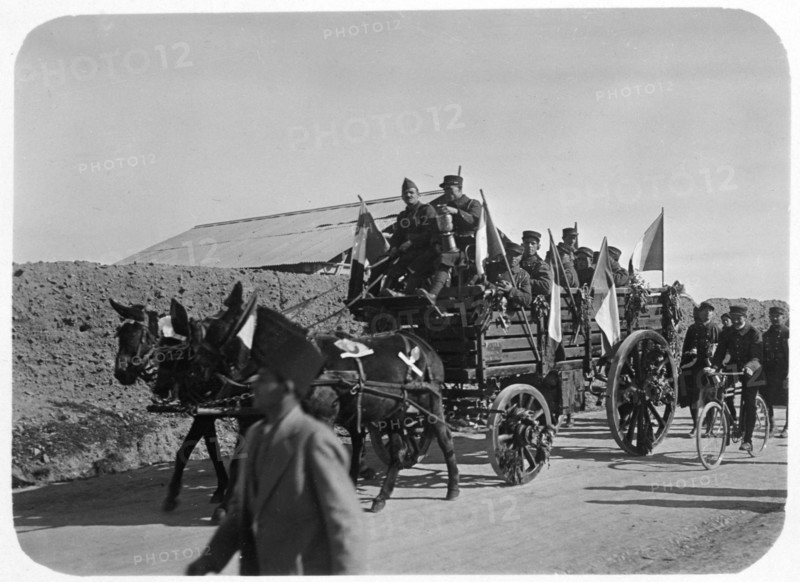 Soldiers of the French Foreign Legion travelling by wagon, Syria, 20th century. Artist: Unknown