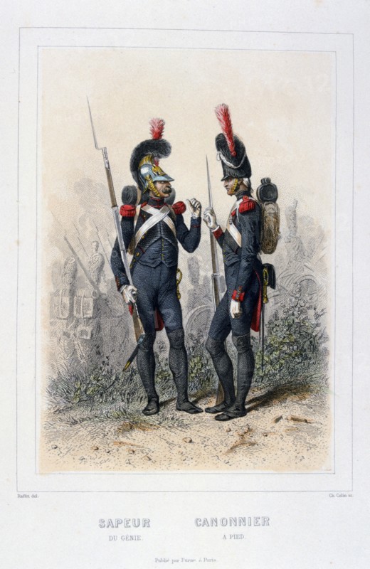 'Sapper and Gunner', Napoleon's Imperial Guard, (1859). Artist: C Colin