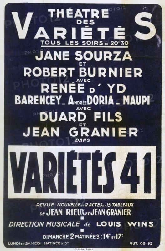Poster advertising 'Variétés 41' variety show, France, 1941. Artist: Unknown
