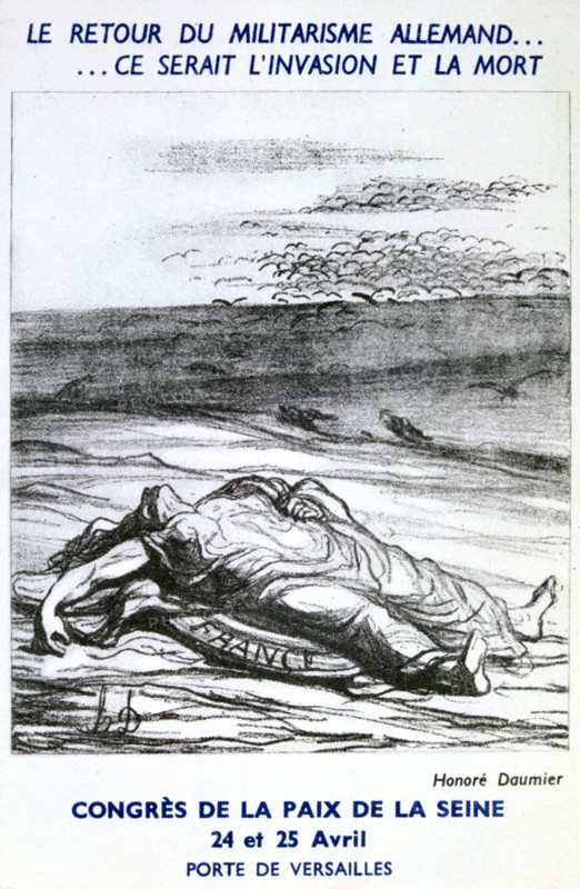 Postcard advertising the Congress of Peace of the Seine, Paris. Artist: Honoré Daumier