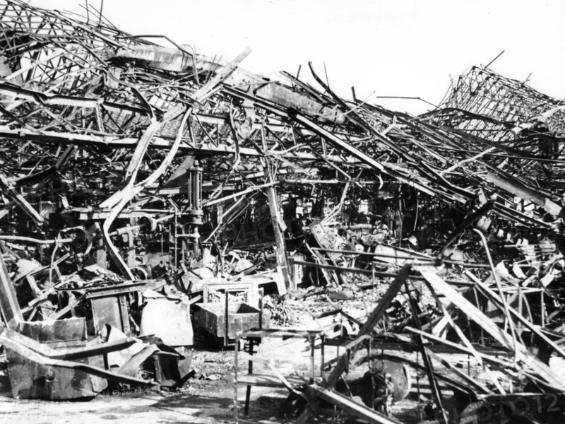 Renault factory destroyed by Allied bombing, Sevres, near Paris, 1940-1944. Artist: Unknown