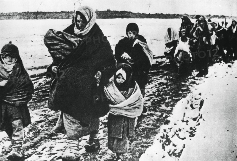 Homeless refugee women and children, Russia, 1941. Artist: Unknown