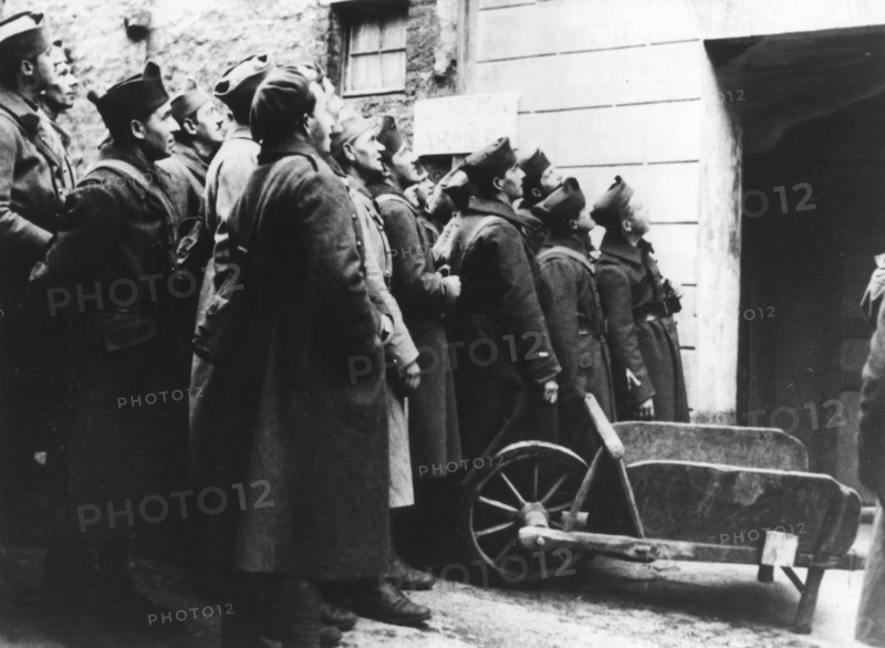 French soldiers at an army cinema, France, 1940. Artist: Unknown