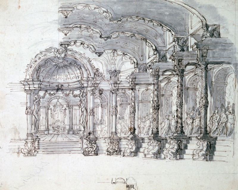 Set design for the opera 'Proserpine', c1680. Artist: Jean Berain