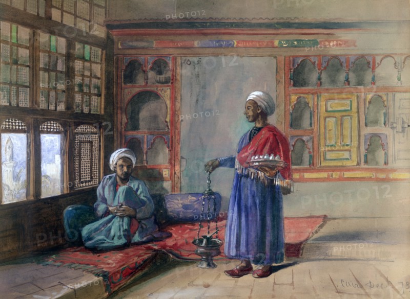 'Apartment in the House of the Sheikh Sadat, Cairo', 1873. Artist: Frank Dillon