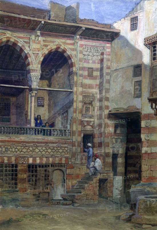 'Courtyard in the House of Sheikh Sadat, Cairo', 1873. Artist: Frank Dillon