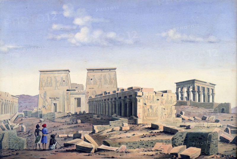 'Grand Temple of Isis', c1846. Artist: Louis M. A. Linant de Bellefonds,