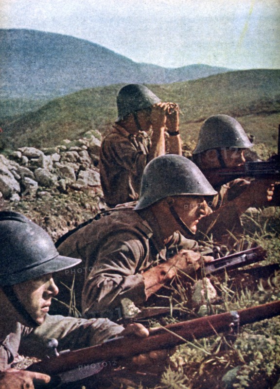 Romanian troops, the siege of Sebastopol, Russia, 1941-1942. Artist: Unknown