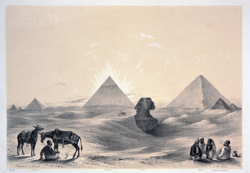 'Pyramids of Giza', 1843. Artist: Augustus Butler