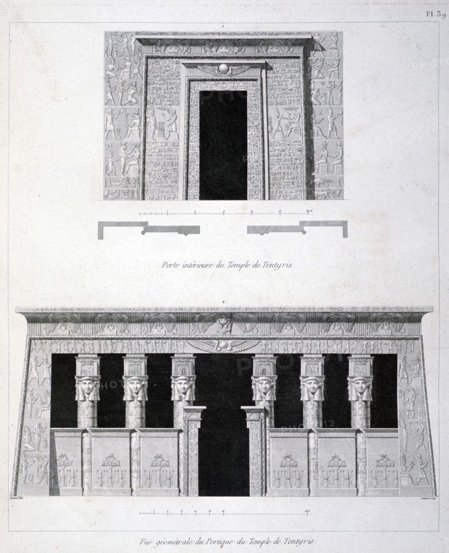 A Doorway and Gantry at the Temple of Tentyris, 19th century. Artist: Vivant Denon