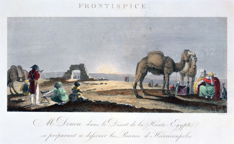 Dominique Vivant Denon at work in the desert, Upper Egypt, 1802 Artist: B Comte