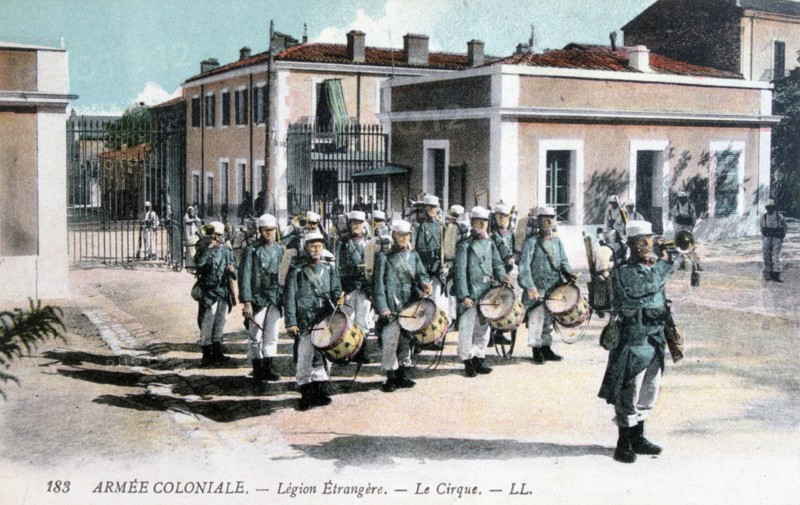 Marching band, French Foreign Legion, c1910. Artist: Unknown