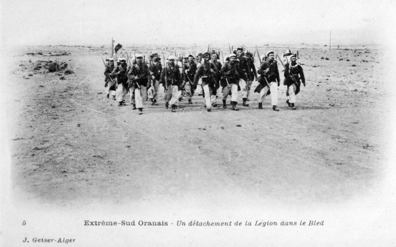 A detachment of the French Foreign Legion in the Sahara desert, Algeria, c1905. Artist: J Geiser