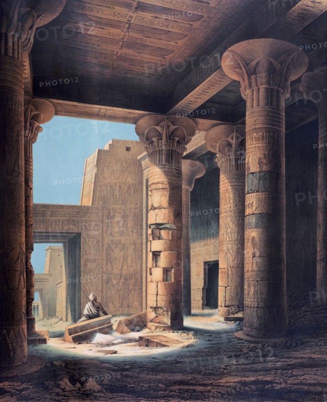 'The Inner Temple, Philae', Egypt, 1842. Artist: E Weidenbach