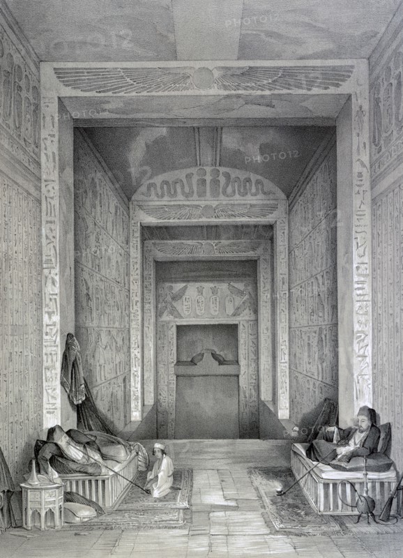 'Interior of a Temple', Egypt, 19th century. Artist: George Moore