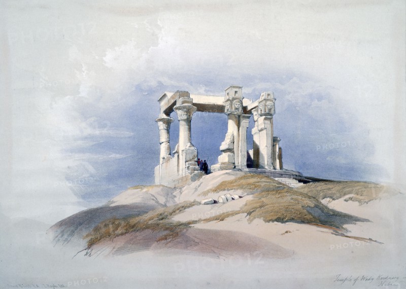 'Temple of Wady Kardassy, Nubia', 19th century. Artist: David Roberts
