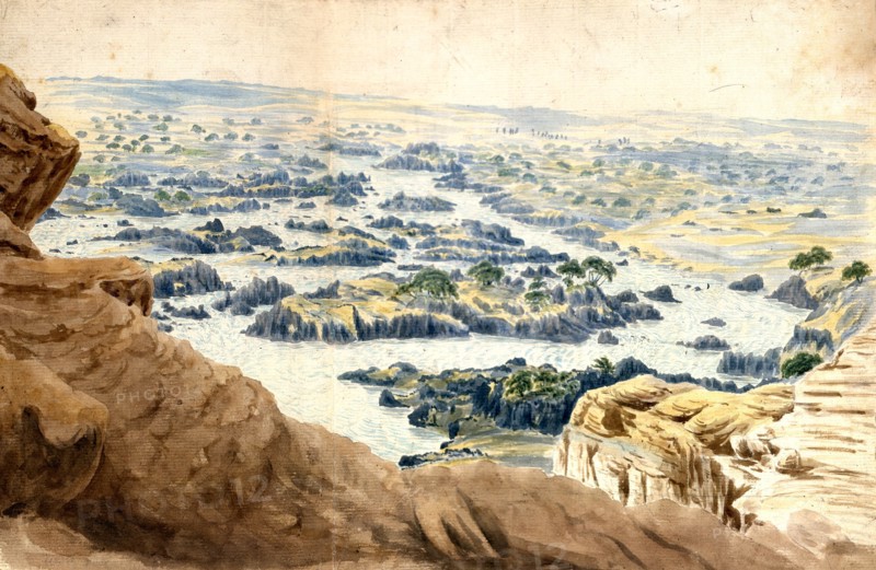 'Landscape, Cataract, Egypt', c19th Century. Artist: John Gardner Wilkinson