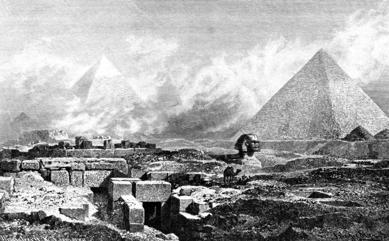 'The Sphinx and Pyramids, Egypt', 1880. Artist: Bh Fiedlen