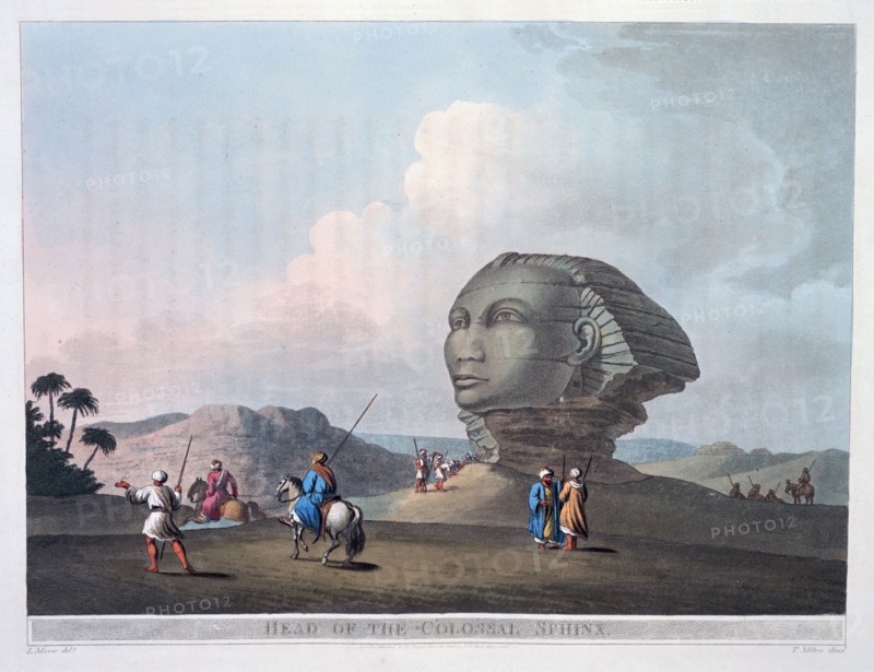 'Head of the Colossal Sphinx', Giza, Egypt, 1801. Artist: Thomas Milton