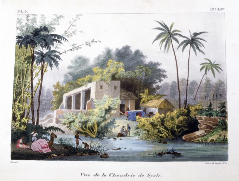 'View of the Chaudrie of Syali', India, 1828.  Artist: Marlet et Cie