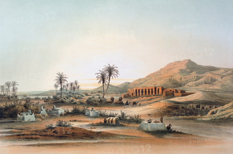 'Temple of Seti I at Qurnah', Egypt, 19th century. Artist: E Weidenbach