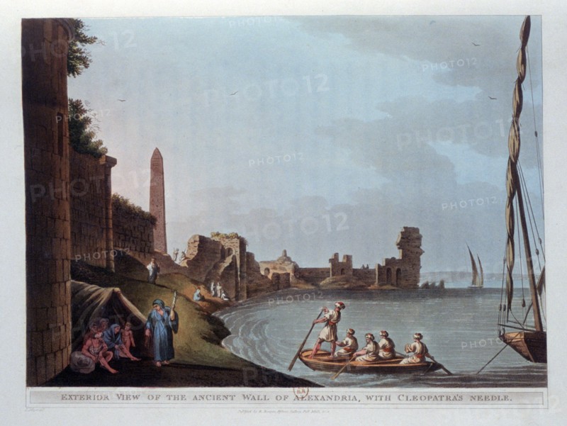 'Exterior View of the Ancient Wall of Alexandria, with Cleopatra's Needle', 1802. Creator: Thomas Milton.