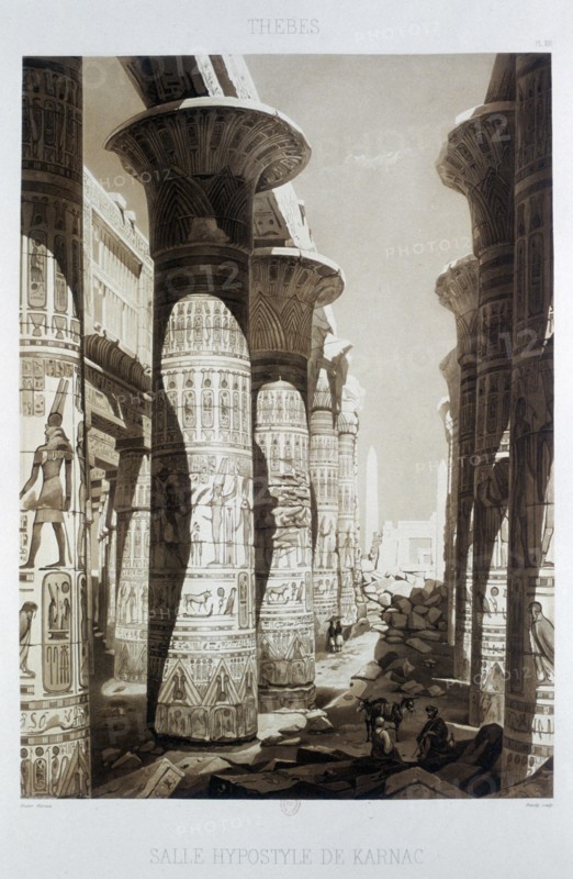 'Hypostyle Hall, Thebes, Karnak', Egypt, 1841. Artist: Himely