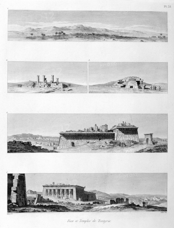 'Temple at Tentyris (Temple of Denderah)', c1808. Artist: Baltard
