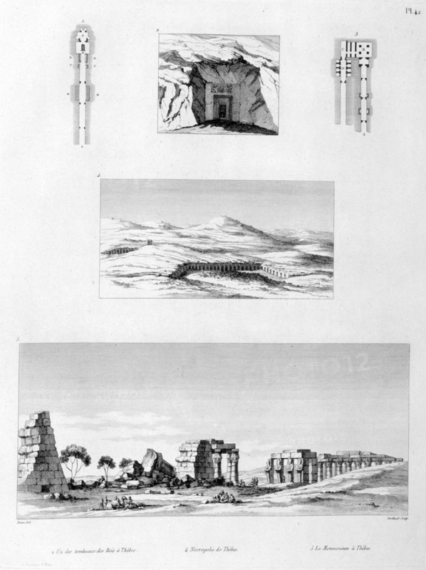 'Necropolis and Memnonium of Thebes, Egypt', c1808. Artist: Berthault